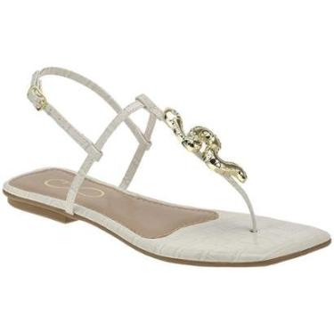 Imagem de Sandália Rasteira Dedo Croco Aplique Cobra-Feminino