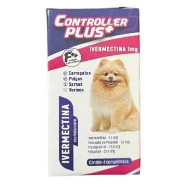 Imagem de Controller Plus - Remédio Anti Pulgas, Carrapatos, Vermes E Sarnas 4 Comp 5kg