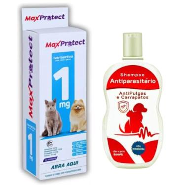 Imagem de Anti Pulgas E Carrapatos Raças Pequenas E Gatos 48 Comprimidos - Max Protect + Shampoo 7 em 1