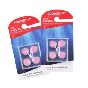 Imagem de Kit 2 Protetores Ouvido Speedo Soft Earplug Natação, Hidroginástica Anti-ruído Silicone Moldável (Rosa, Tamanho único)