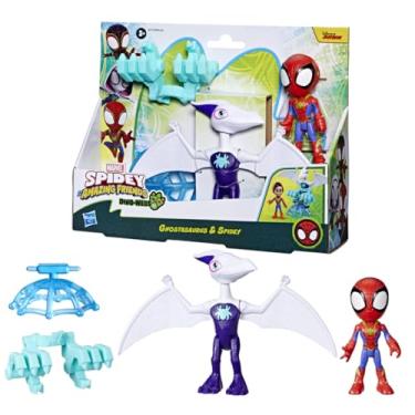 Imagem de Marvel, Conjunto Action Figure, Spidey and His Amazing Friends, Dino-Webs - Figuras Ghostasaurus & Spidey Articuladas com 10 cm - A partir de 3 Anos