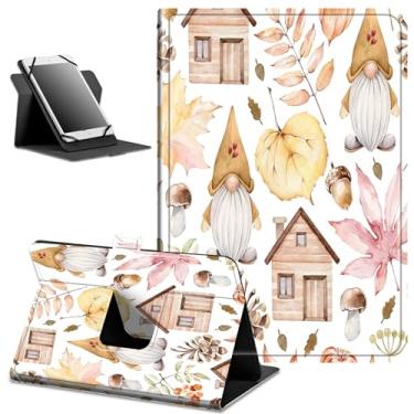 Imagem de Capa universal para tablet Kindle eReaders Fire de 15.2 cm, 17.3 cm, 17.8 cm - tablet Kindle/Kobo/Voyaga, capa de visualização multi-ângulo de couro PU fina com suporte giratório de 360 graus, gnomo