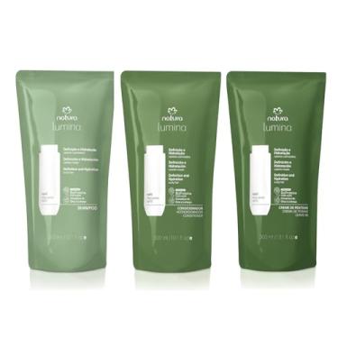 Imagem de Kit Refil Lumina para Cabelos Cacheados com Shampoo Cremoso, Condicionador Hidratante e Creme de Pentear
