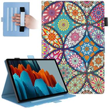 Imagem de Capa para tablet Galaxy Tab S8 Plus 2022/S7 FE 2021/S7 Plus 2020 Samsung de 12,4 polegadas, capas Dteck com suporte para visualização em vários ângulos para Samsung SM-X800/X806/T730/T736/T738/T970/T975/T978, vitral