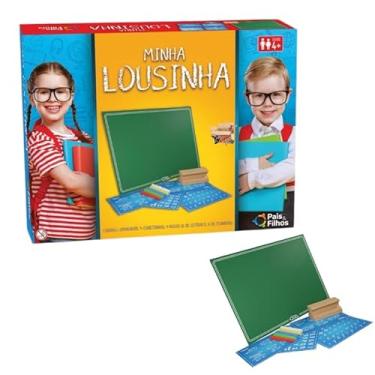 Imagem de Brinquedo Pedagógico Minha Lousa Lousinha Em Madeira Com Cartelas, Giz E Apagador
