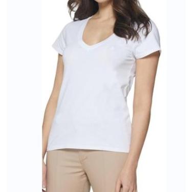 Imagem de Camiseta Feminina Dudalina MC Pima Peruana Branca - 08731011-Feminino