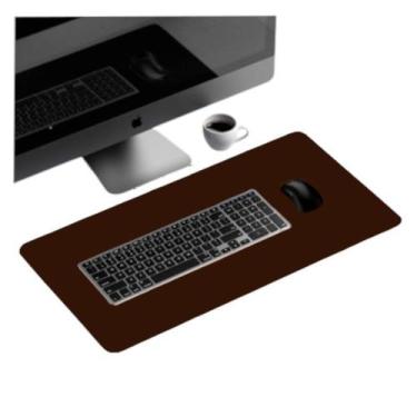 Imagem de Desk Pad 140x40 p/ Computador Notebook em Couro + porta copo - GENERTO
