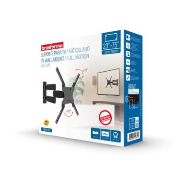 Imagem de Suporte Preto Tri-Articulado Tv Lcd 23 a 55 Sbrp145 - BRASFORMA