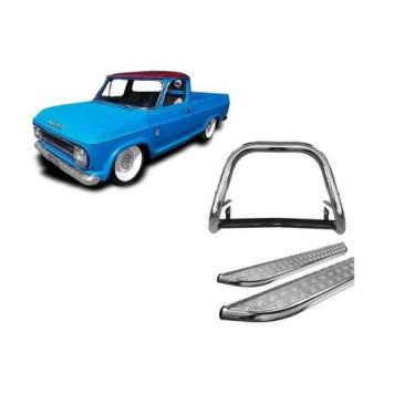 Imagem de Kit Quebra Mato S/Barra Estribo Chapa Cromado C-10 - HOZZ