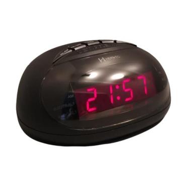 Imagem de Radio Relógio Despertador Herweg Alarme Musica Am/fm, Preto