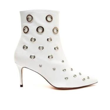 Imagem de Bota Cano Curto em Couro Branco Cecconello-Feminino