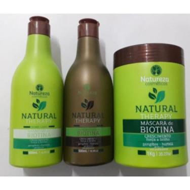 Imagem de Home care shampoo + condicionador + máscara biotina natureza cosmético