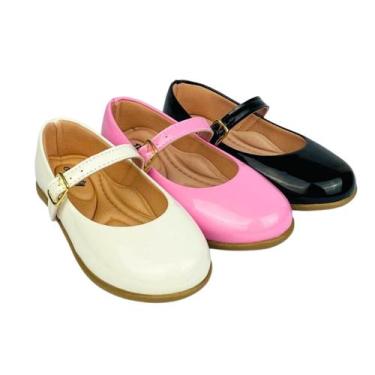 Imagem de Kit Com 3 Pares Sapatilha Infantil Menina Boneca Verniz Confortável SP