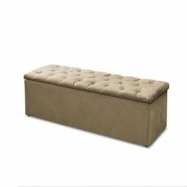 Imagem de Calçadeira Bau  140 cm Casal Suede Bege - Fábrica de tudo