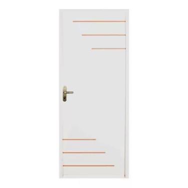 Imagem de Porta De Madeira Branca Milano 2,10x0,80 Completa Lado Esquerdo - ALLO