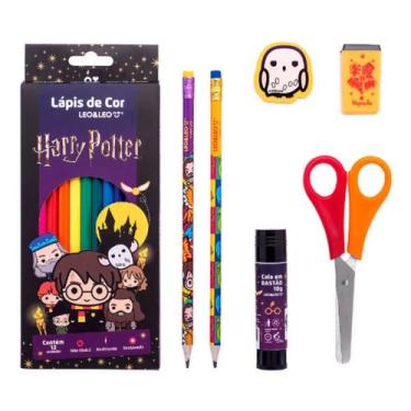 Imagem de Material Escolar Papelaria Kit Infantil Harry Potter 18 Pçs - LEO&LEO