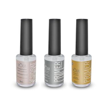 Imagem de Kit Vòlia Desidrat + Primer sem Ácido + Primer Ácido Unhas, Kit Prepar