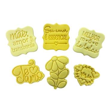 Imagem de Kit 6 Cortador Biscoito Dia das Mães Frases Amor Flor - DOCE IMPRESSO,