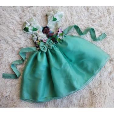 Imagem de Vestido Menina Infantil Tule Temático Tiana Baby a Princesa e o Sapo -