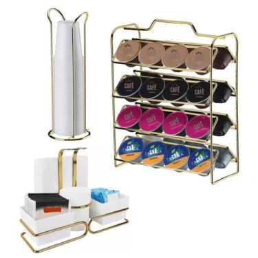 Imagem de Kit Suporte Porta 32 Cápsulas Café Dolce Gusto Organizador Copo Descar