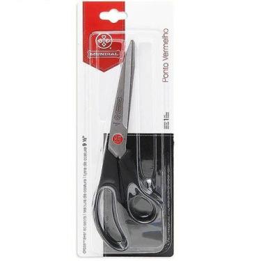 Imagem de Tesoura Costura Reforçada 24CM Preta Mundial Fio Serrilhado 690-9.1/2S