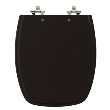 Imagem de Assento Sanitário Stylus Preto Tampa para Vaso Celite em Madeira Laque