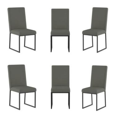 Imagem de Kit 6 Cadeiras Para Mesa De Jantar Base Industrial Preto Balaqui - Bal