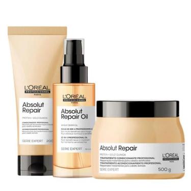 Imagem de Kit Gold Quinoa Máscara, Condicionador e Oil Reparador - L'Oréal - L'O