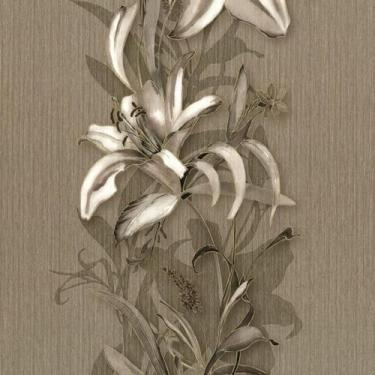 Imagem de Papel De Parede K&G Floral Lírio Marrom E Bege Vinílico TNT - K&G Pape