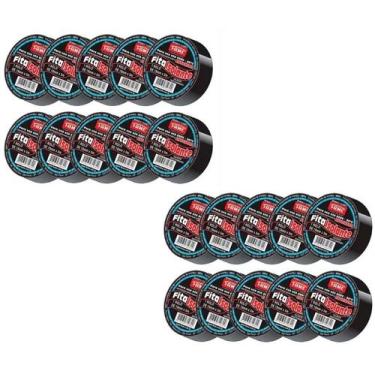 Imagem de Kit 20 fitas isolante PVC antichama 20mx19mm preta FAME