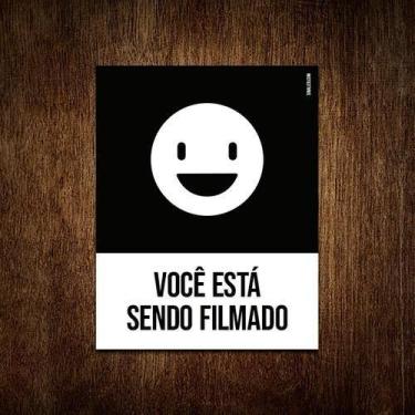 Imagem de Placa Sinalização Ícone - Você Está Sendo Filmado 18X23 - Sinalizo
