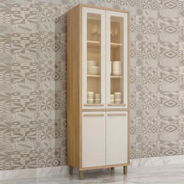 Imagem de Armário Paneleiro 4 Portas com Vidro Torino - Valdemóveis