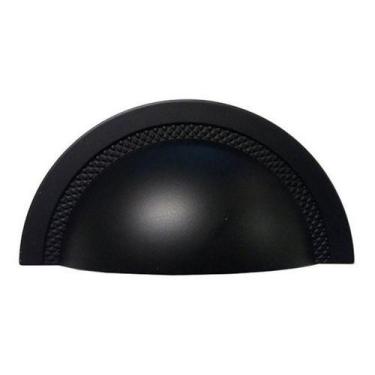 Imagem de Puxador Estilo Concha Shell 64mm Preto Fosco Zen Design