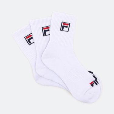 Imagem de Kit Meia Fila Cano Alto C/ 3 Pares - Branco
