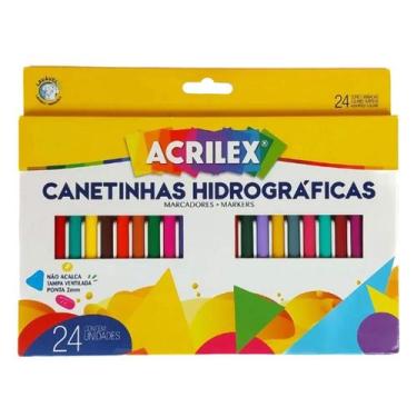 Imagem de Canetinha Hidrografica com 24 Cores Acrilex