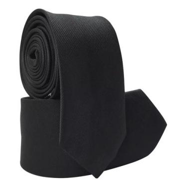 Imagem de 10 Gravatas Slim Fosca Preta Risco Fino Padrinho Casamento - Rpires