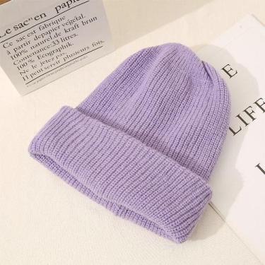 Imagem de  Gorro Casual Feminino Cor De Doces Para O Inverno De Alta Qualidade -