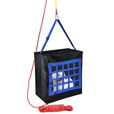 Imagem de Dispositivo de evacuação de fogo ISOP para crianças ou animais de estimação de até 22 kg – Equipamento compacto de segurança para crianças – Corda 15 metros Incl. - Bolsa de cordão de nylon de resgate rápido para bebês e animais, Preto, Large 28"x21"x14"