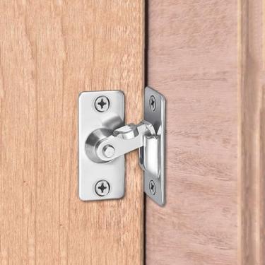 Imagem de Fivela de fechadura de porta de ângulo reto de 90 graus, trava de porta de tela deslizante inoxidável 304 fechadura de porta de celeiro fecho de trava de bolso e travas para empurrar/deslizar/porta de