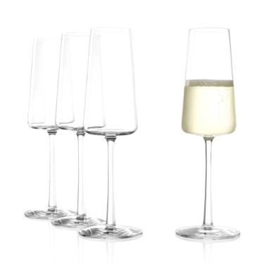 Imagem de Stölzle Lausitz Conjunto de 4 peças de taças de champanhe Power 227 g – Flautas elegantes ideais para prosecco e vinho espumante – taças de champanhe de cristal – máquina de lavar louça e à prova de