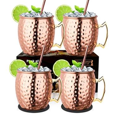 Imagem de Conjunto de canecas de cobre mule da Livehitop Moscow, Pack of 4, Set of 4