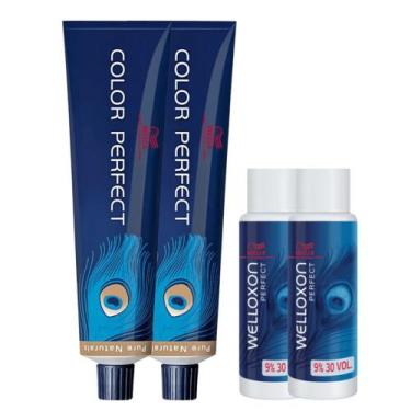 Imagem de Color Perfect Coloração 2x 9/0 Louro Extra + 2 Ox 30 Vol - Wella, UNIC