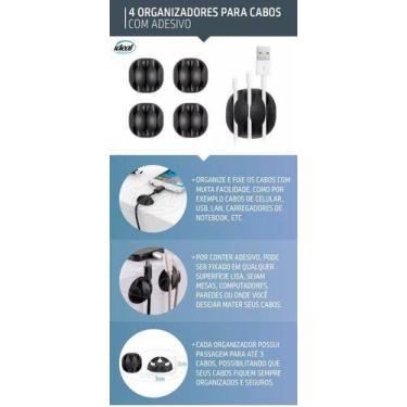 Imagem de 8 Clips Organizadores Para Fios Cabos Notebook Celular Mesa - VEX