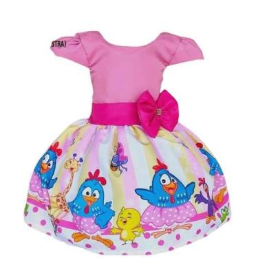 Imagem de Vestido Temático Galinha Pintadinha Rosa Listras - Nalu_kids, 4