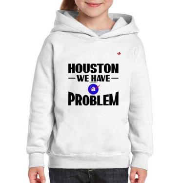 Imagem de Moletom Infantil Houston, we have a problem - Foca na Moda, Branco, 6