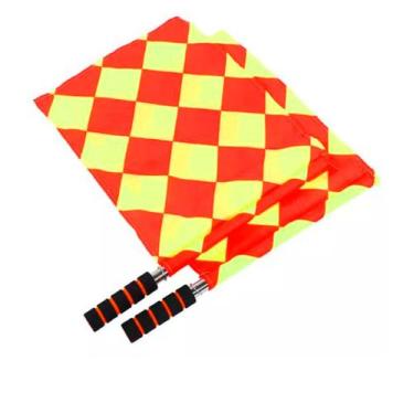 Imagem de Par Bandeira Xadrez De Arbitro Auxiliar Juiz Bandeirinha de Futebol - 