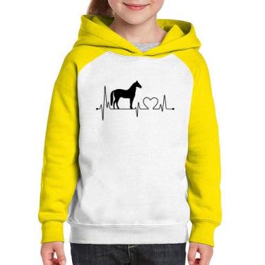 Imagem de Moletom Infantil Cavalo Batimentos Cardíacos - Foca na Moda, Branco, A