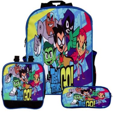 Imagem de Mochila Escolar Masculina Jovens Titãs Costas com Estojo - TOYS 2U