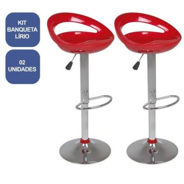 Imagem de Kit 2 Banquetas Lírio Vermelha - MOR