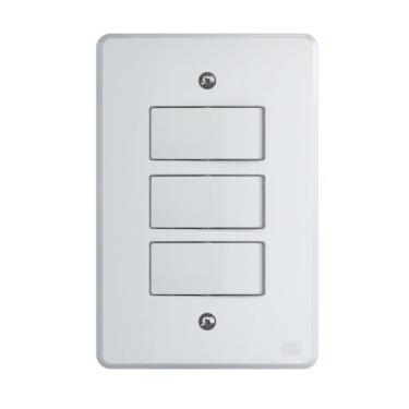 Imagem de Conjunto Interruptor 4x2  - WEG, 3 Teclas Simples 10A 250V